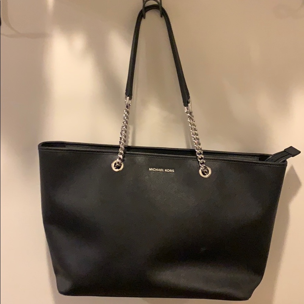 Michael Kors Jet Set Black Signature Tote Handbag